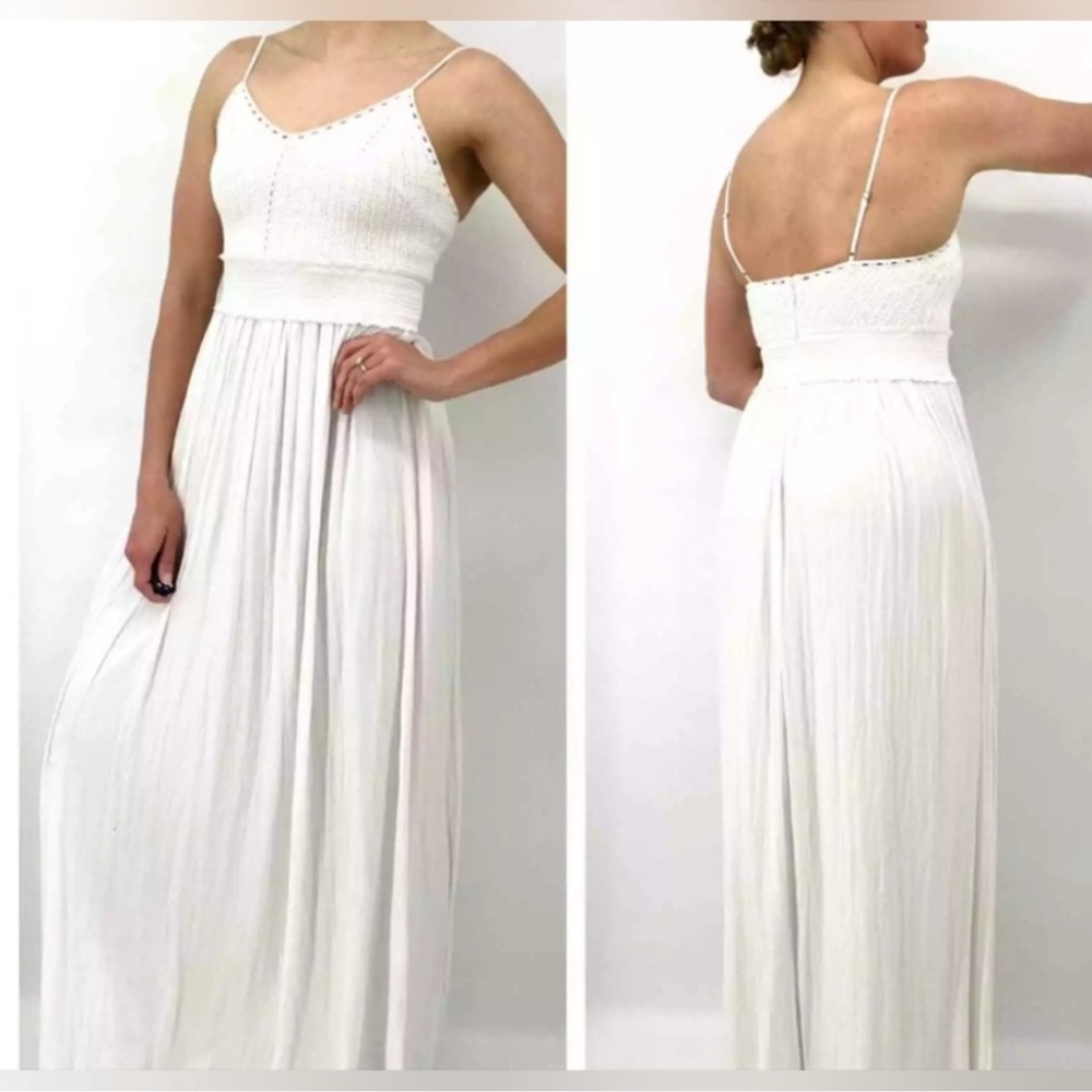 Ramy Brook White Stella Crochet Tank Maxi Dress